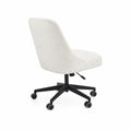 Sedia da ufficio regolabile in bouclé con base in metallo nero