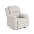 Poltrona Reclinabile in Tessuto Beige con Poggiapiedi