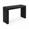 Consolle Rettangolare in Rattan Nero Intrecciato