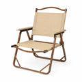 Sedia pieghevole in legno e tessuto beige