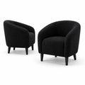 Set di 2 Poltrone in Tessuto Bouclé Nero, 70x65x75 cm