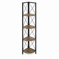 Scaffale angolare a 5 ripiani in metallo e MDF