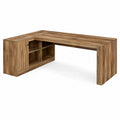 Scrivania Angolare in Legno MDF con Ripiani Rovere Scuro 150x120x75 cm