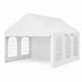 Gazebo da Giardino in Acciaio e Tela in Polietilene Bianco