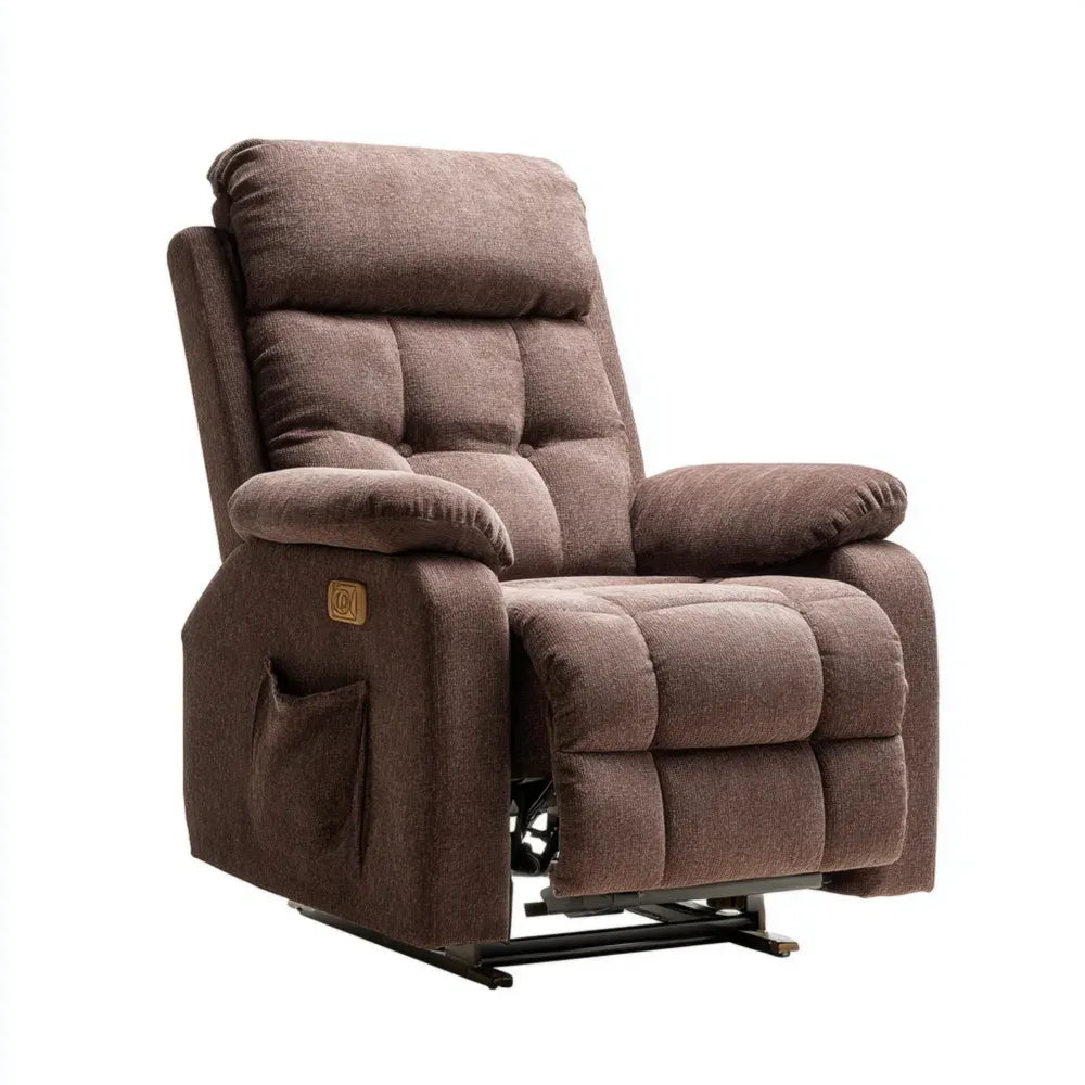 Recliner Chair 85x95x105 cm - Fabric Upholstery - Brown - Modern Comfort