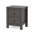 Comodino in legno con 2 cassetti grigio