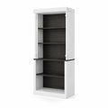 Libreria a Colonne in MDF Bianco e Nero con 5 Ripiani