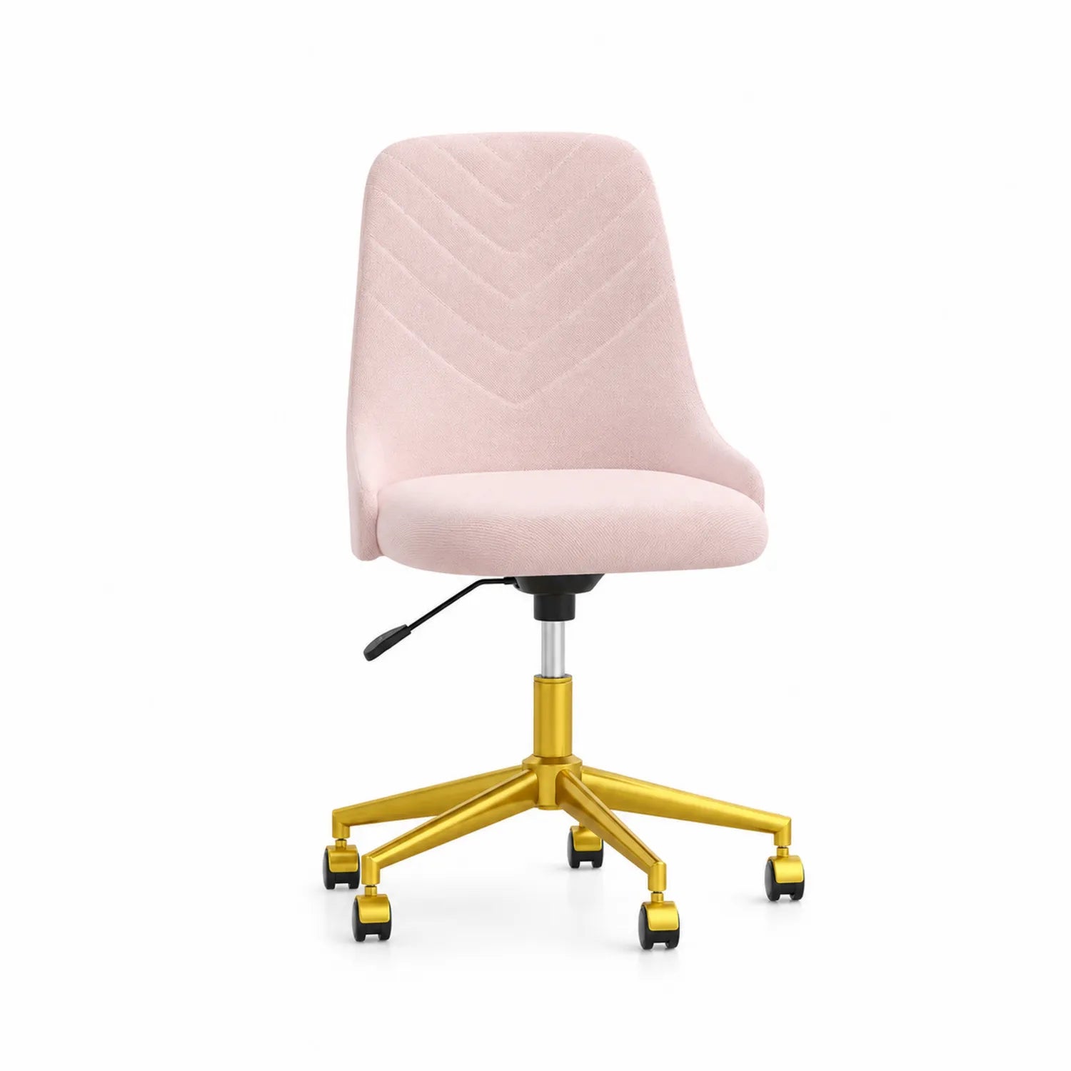 Sedia regolabile in tessuto rosa con base dorata