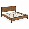 Letto Matrimoniale in Legno e Metallo MDF e Acciaio 200x160 cm