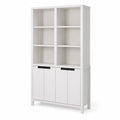 Libreria in legno MDF bianca con ante 190x100x40 cm