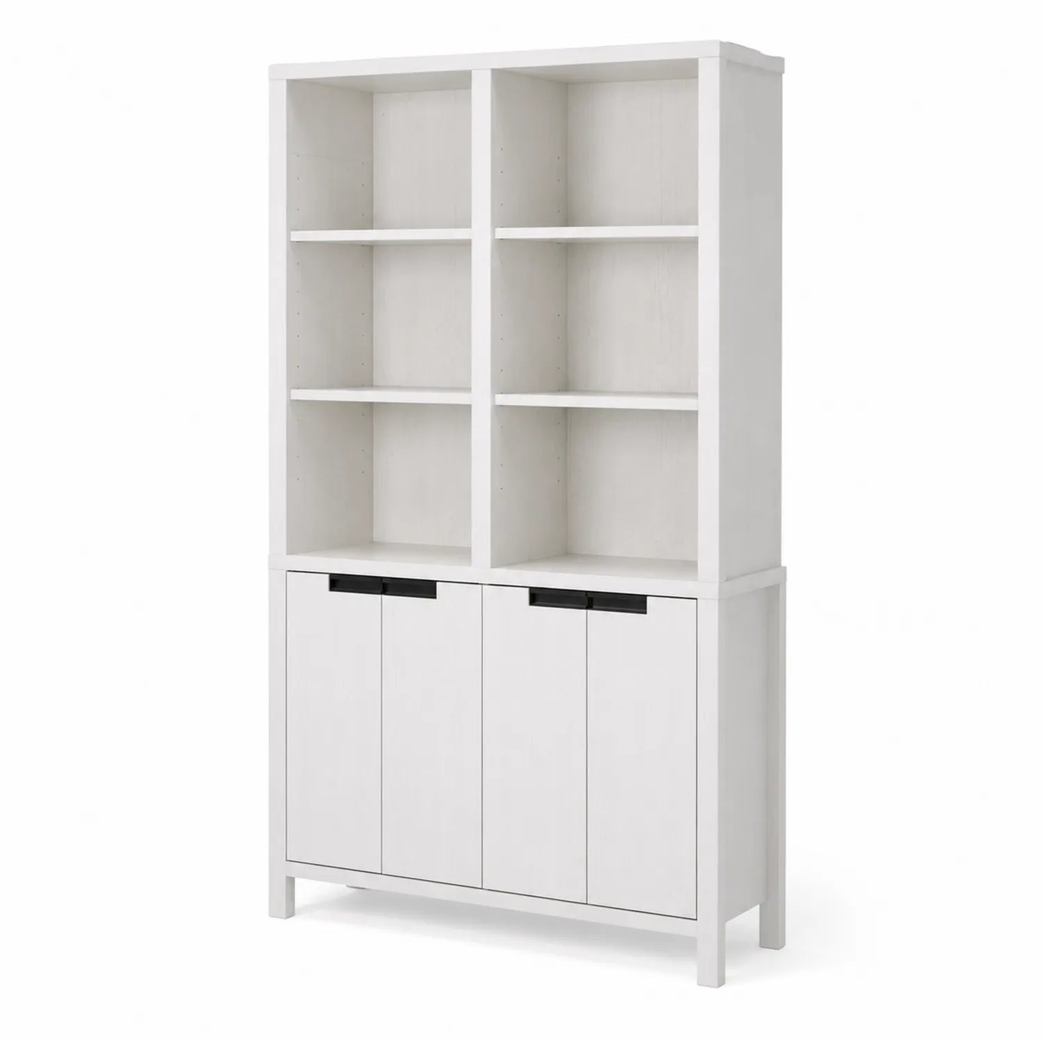 Libreria in legno MDF bianca con ante 190x100x40 cm