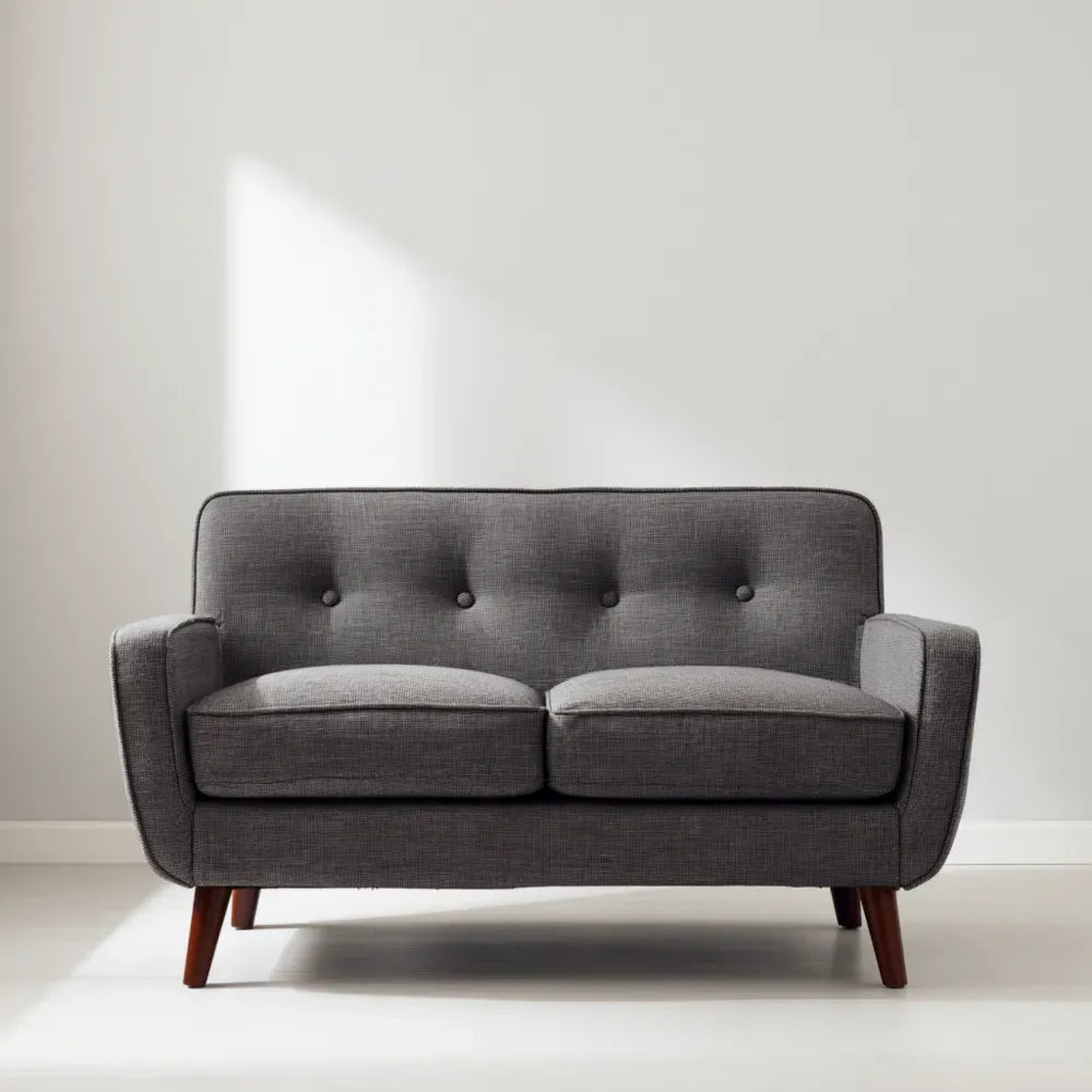 Loveseat Sofa Fabric Upholstery 150x80x85 cm - Dark Gray - Modern Design