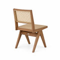 Sedia da pranzo in legno di teak e rattan