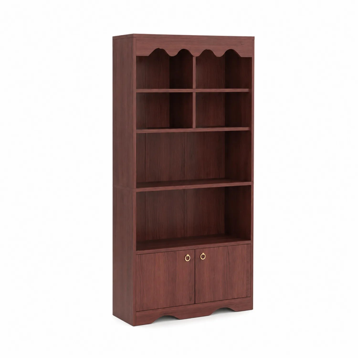 Libreria in Legno MDF con 2 Ante e 4 Ripiani Marrone