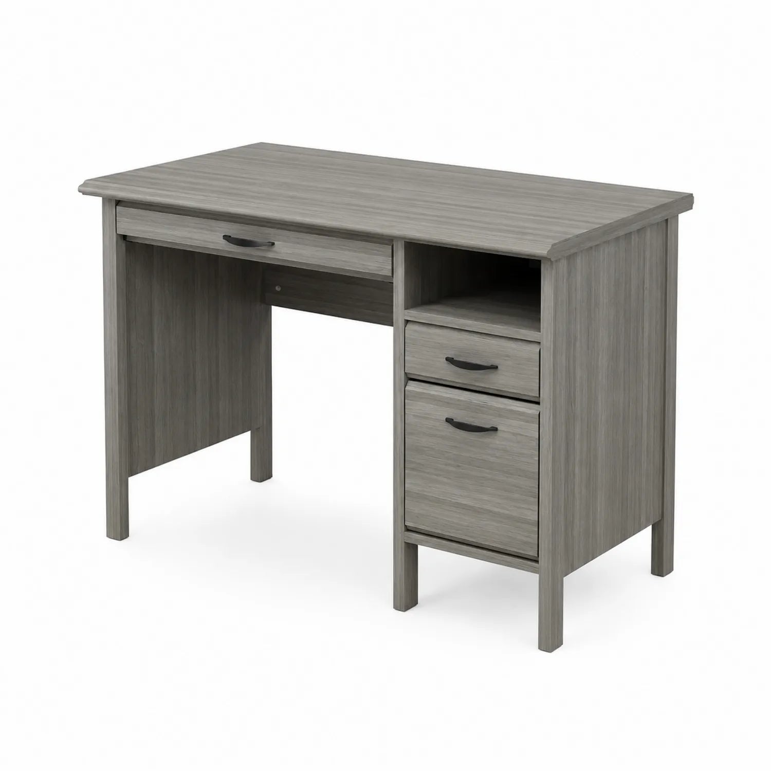 Scrivania in Legno composito Grigio con Cassetti 120x60x75 cm