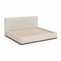 Letto matrimoniale in legno e tessuto 160x200 cm Beige