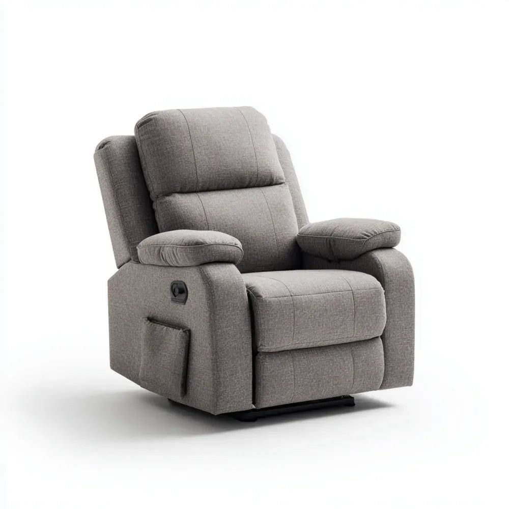 Recliner Chair Upholstered Fabric 90x85x100 cm - Light Gray - Modern Comfort