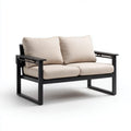 Patio Sofa Set - Aluminum 120x70x75 cm – Beige/Black – Contemporary Design
