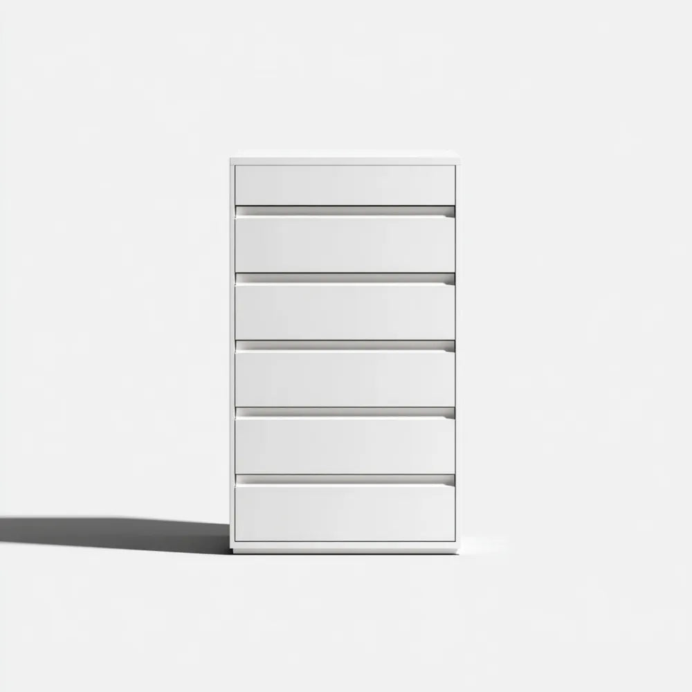 Chest of Drawers - White 6-Drawer Unit 60x40x120 cm