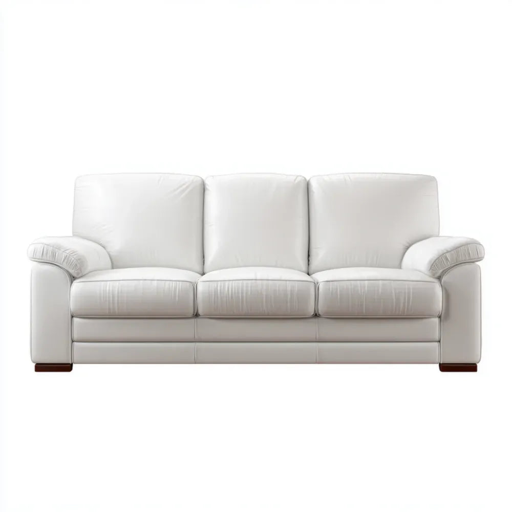 Leather Sofa Set 220x95x90 cm - White - Contemporary Design