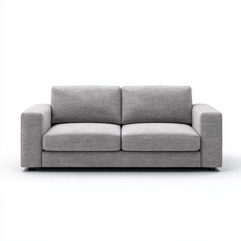 Sofa Set Fabric Upholstery 200x85x90 cm - Light Grey - Modern Design